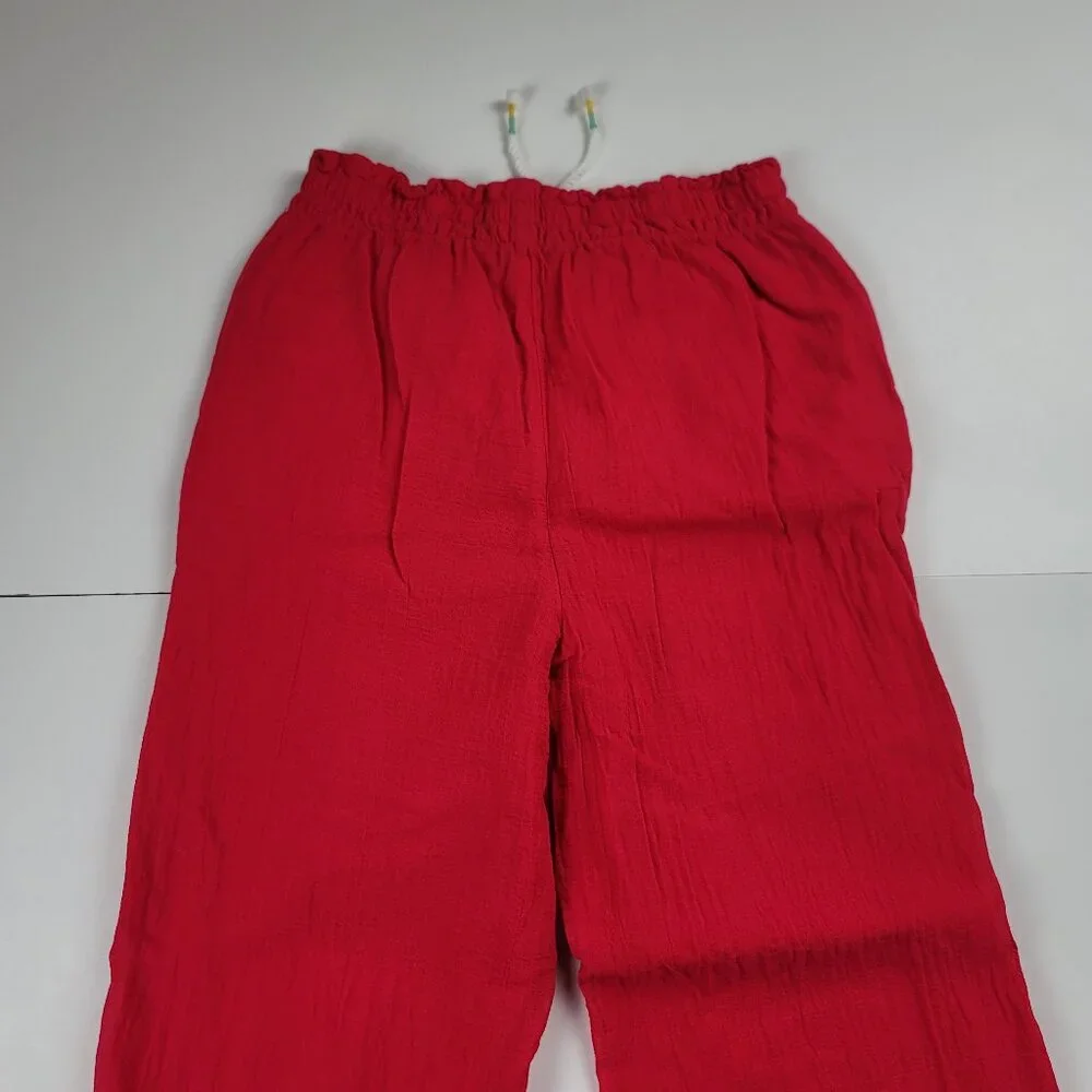 Polo Ralph Lauren Girls Gauze Pant Size 7 Wide Leg Pull On Summer